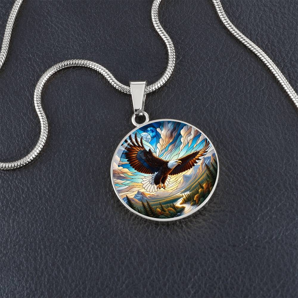 The Bald Eagle Circle Pendant Necklace