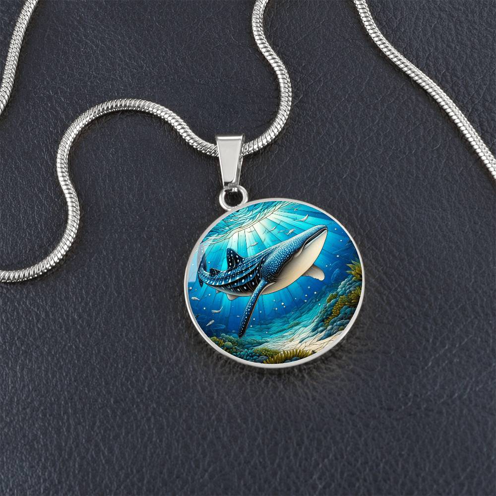 The Reef Whale Shark Circle Pendant Necklace