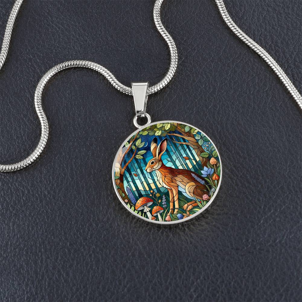 The Woodlands Hare Circle Pendant Necklace