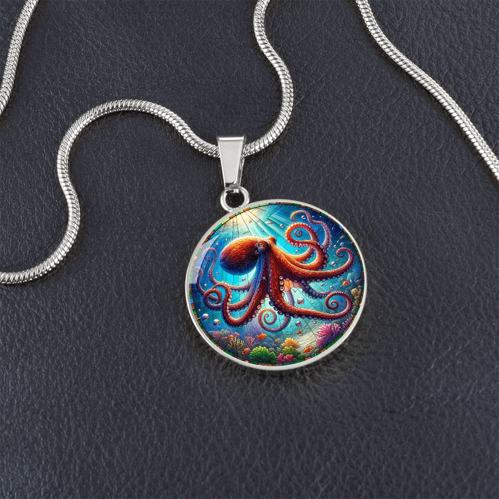 The Octopus Circle Pendant Necklace