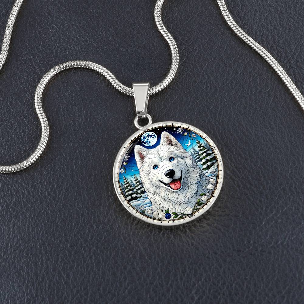 The White Husky Pendant Necklace