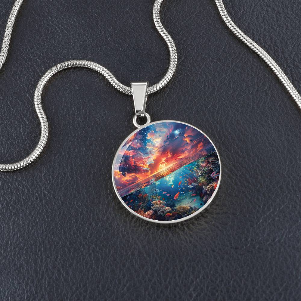 The Celestial Reef Circle Pendant Necklace