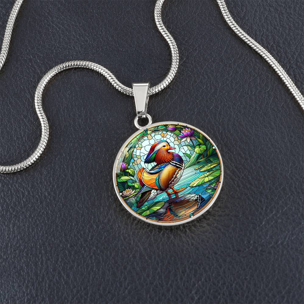 The Mandarin Duck Circle Pendant Necklace