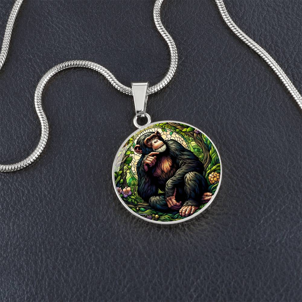 The Chimpanzee Circle Pendant Necklace