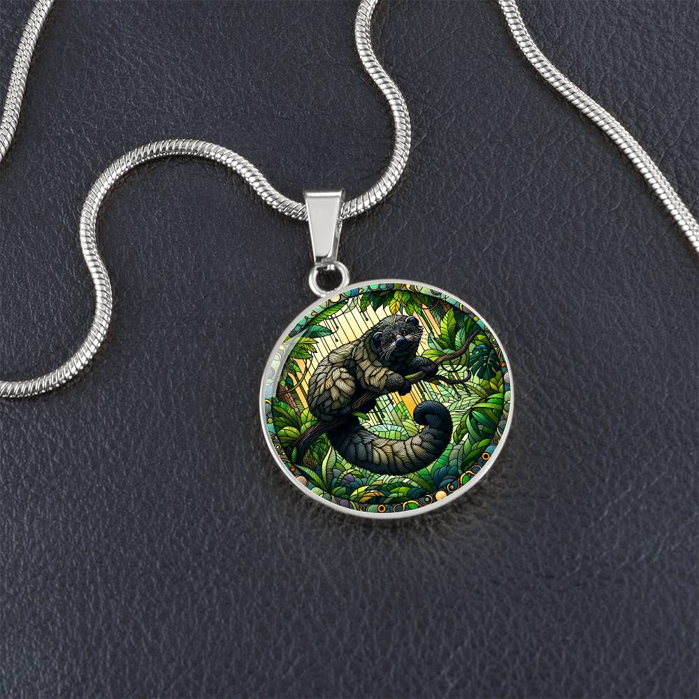 The Binturong Bearcat Circle Pendant Necklace