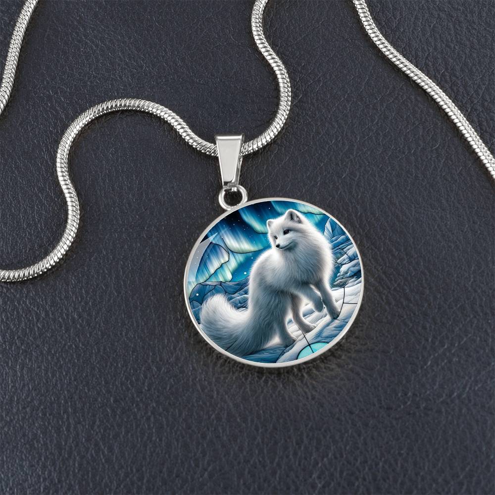 The Arctic Fox Aurora Circle Pendant Necklace