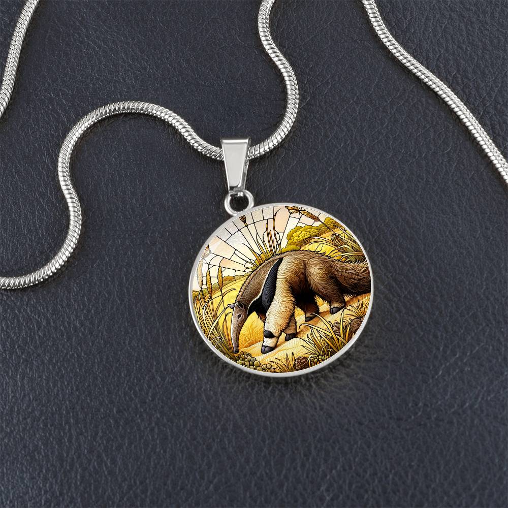 The Giant Anteater Circle Pendant Necklace