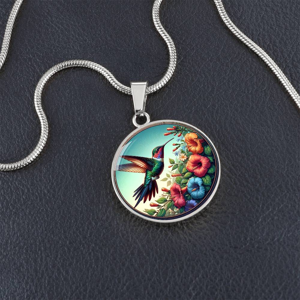 The Hummingbird Circle Pendant Necklace