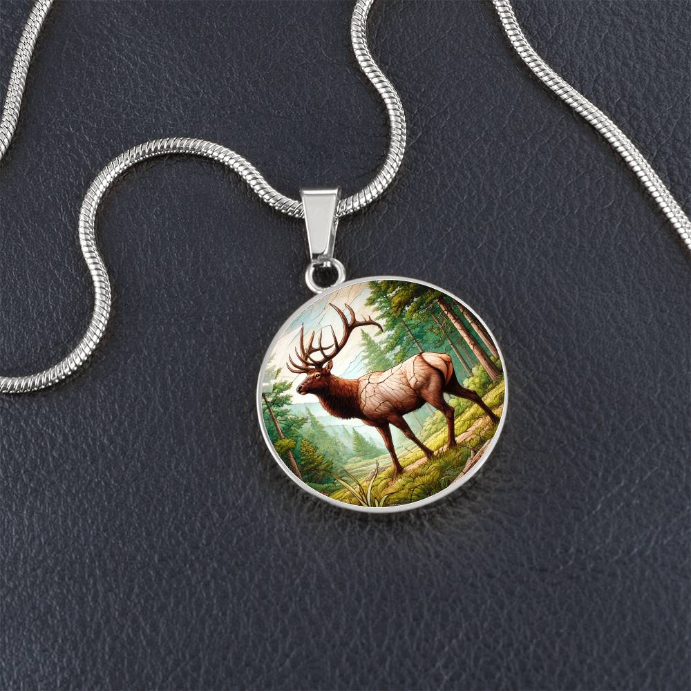 The Elk Circle Pendant Necklace