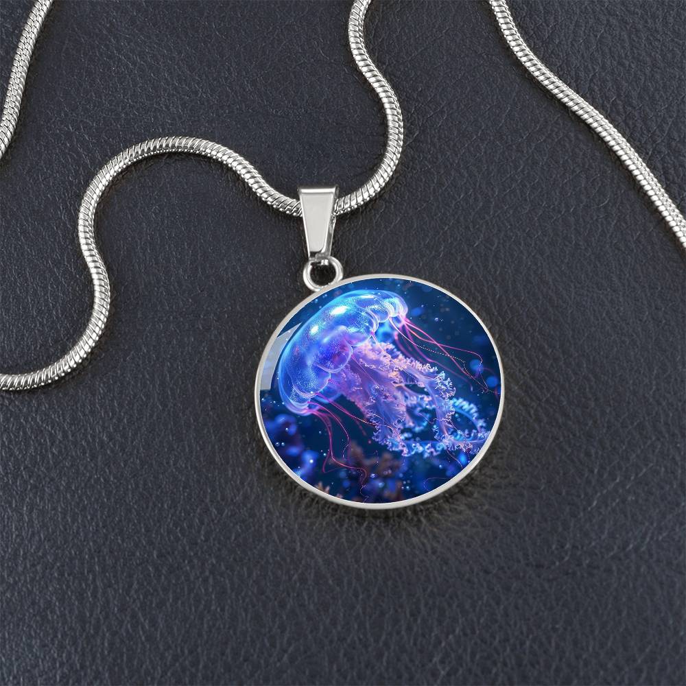 The Luminous Jellyfish Circle Pendant Necklace