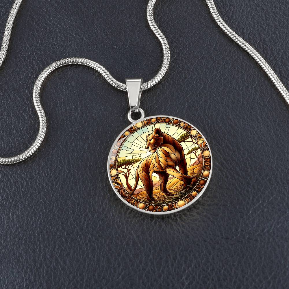 The Lioness Circle Pendant Necklace