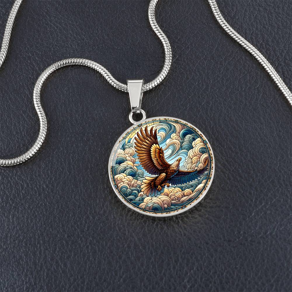 The Majestic Eagle Circle Pendant Necklace