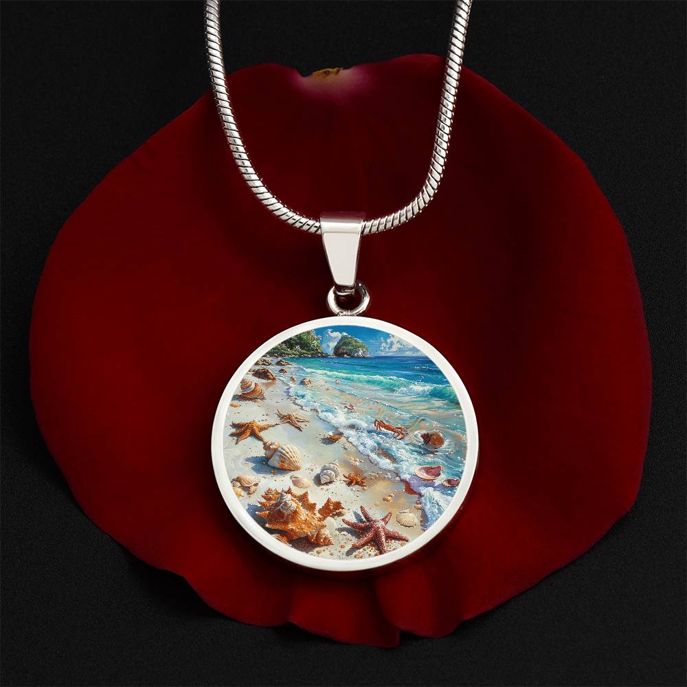 The Coastal Sea Life Circle Pendant Necklace