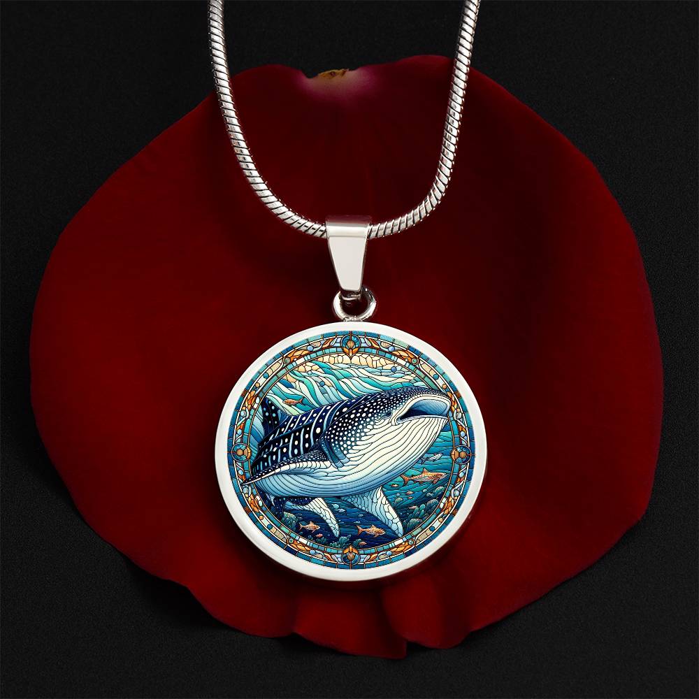 The Whale Shark Circle Pendant Necklace