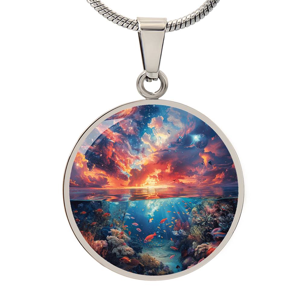 The Celestial Reef Circle Pendant Necklace