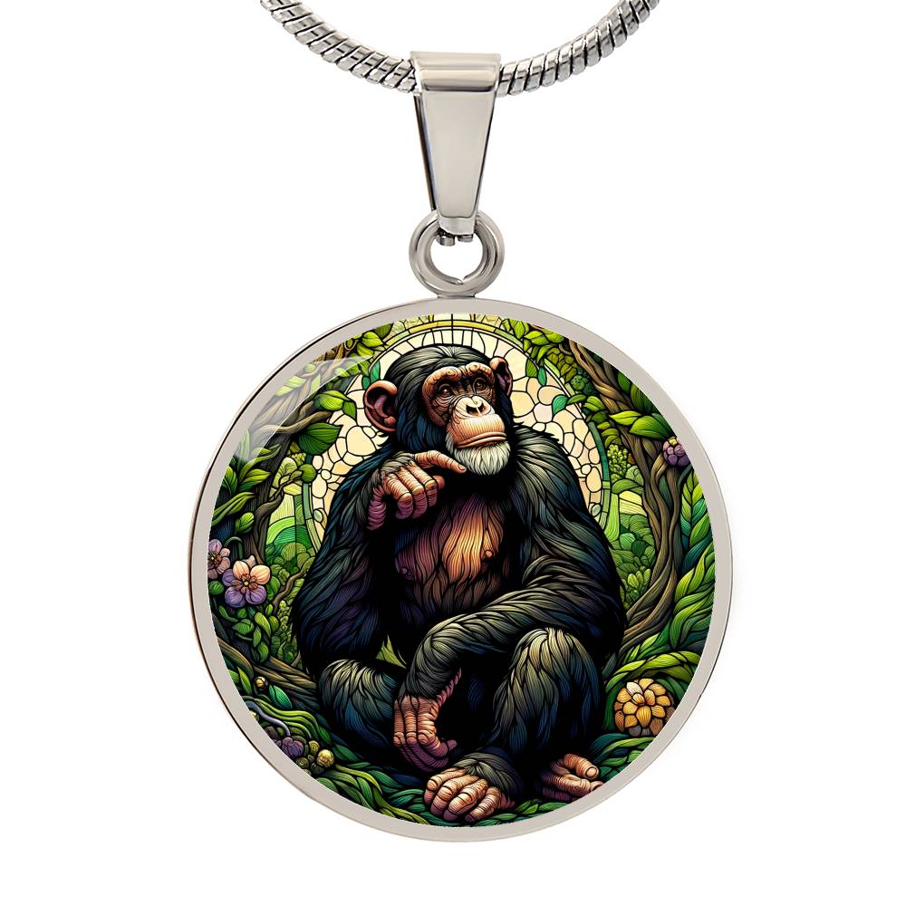 The Chimpanzee Circle Pendant Necklace