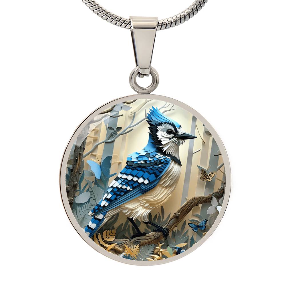 The Blue Jay Circle Pendant Necklace