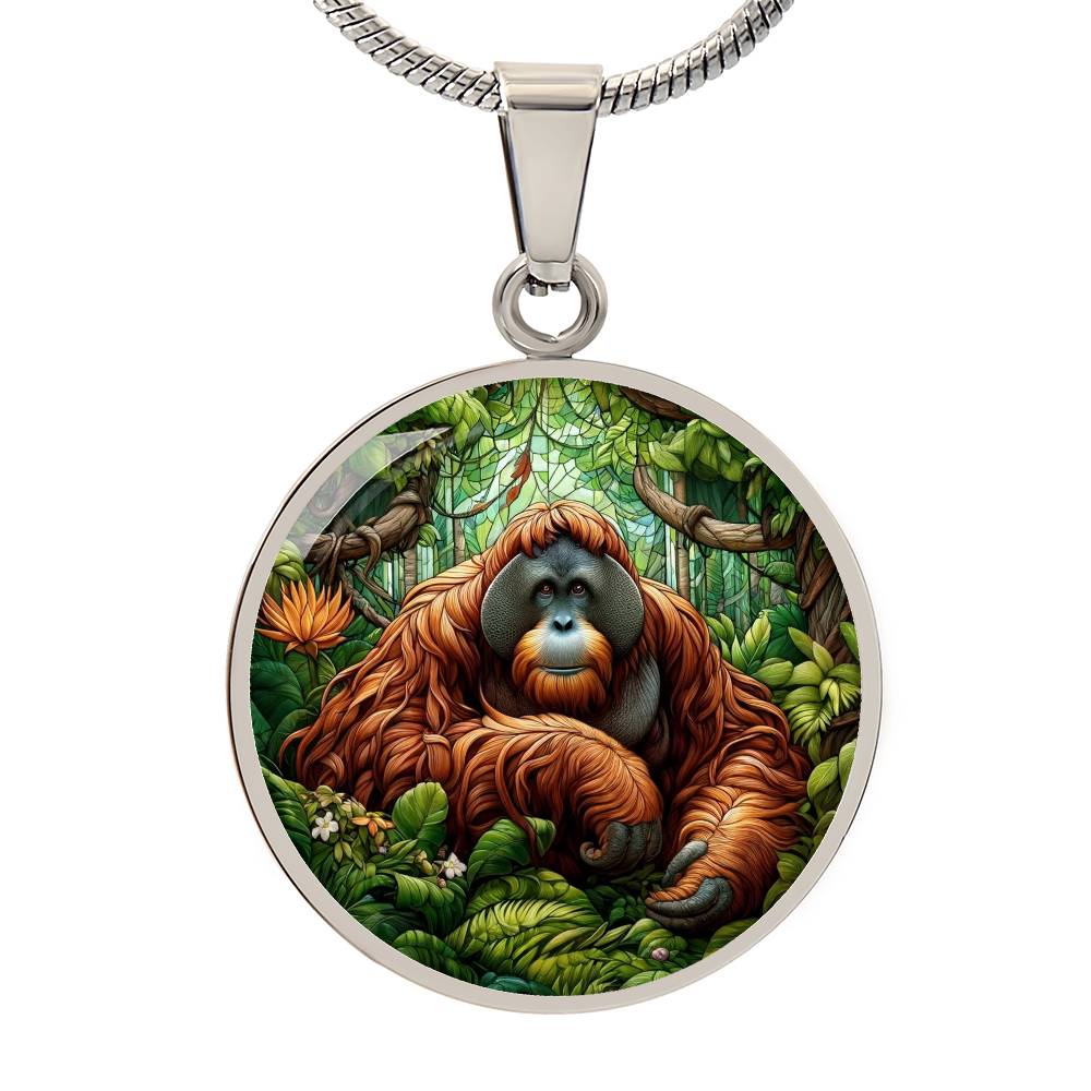 The Orangutan Circle Pendant Necklace