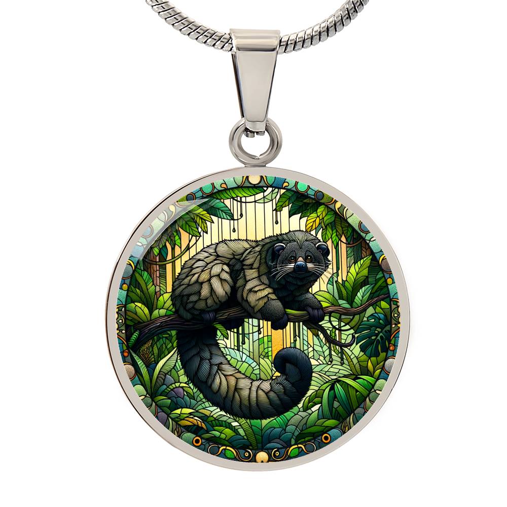 The Binturong Bearcat Circle Pendant Necklace