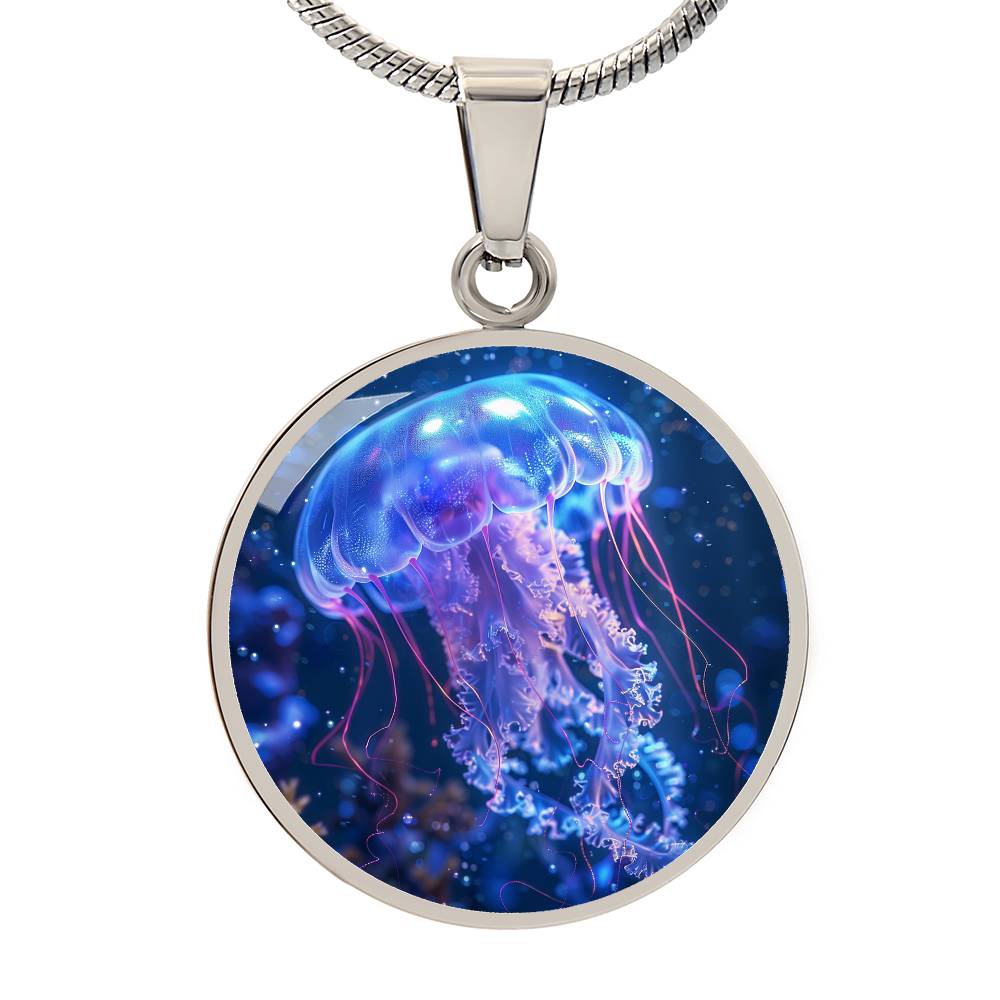 The Luminous Jellyfish Circle Pendant Necklace