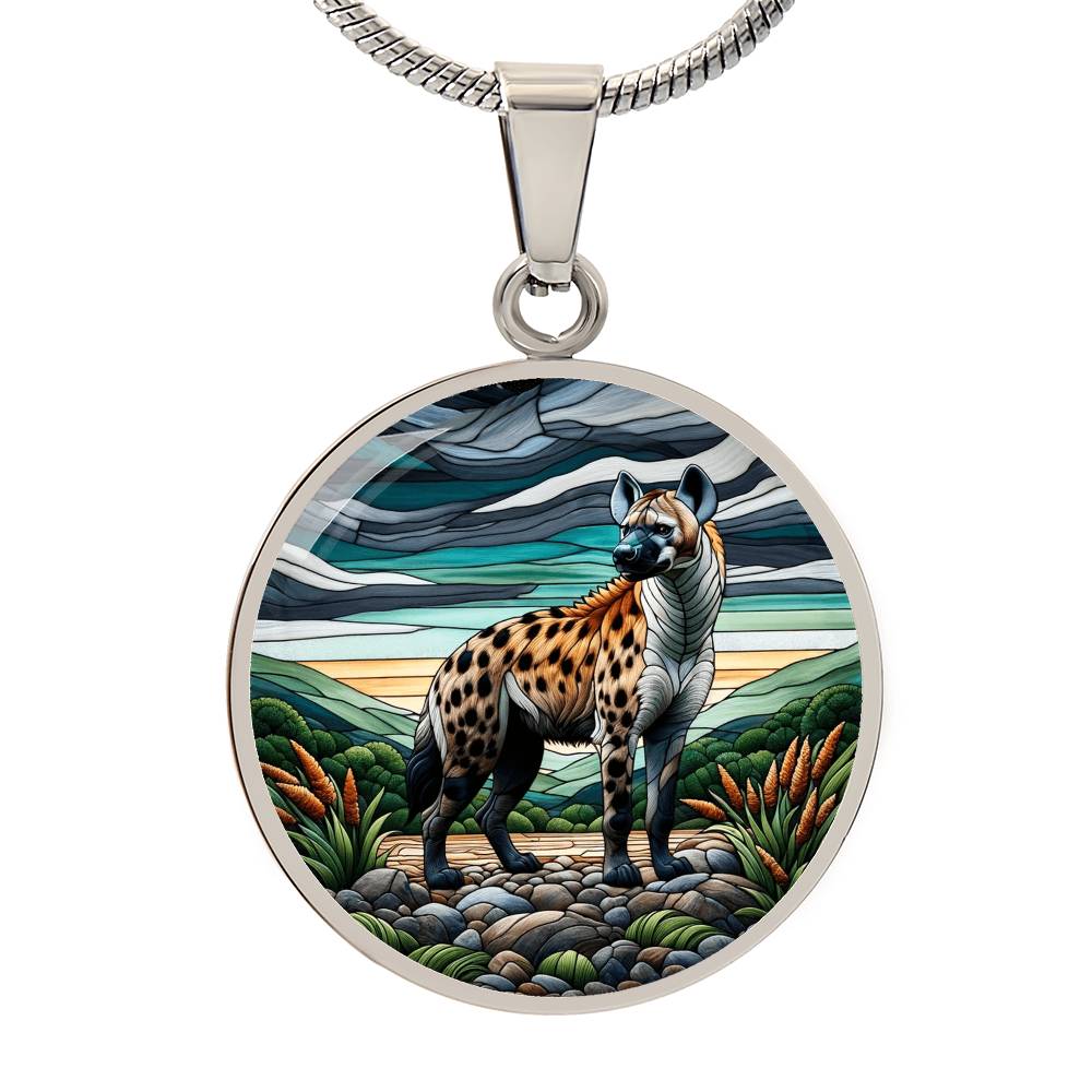 The Majestic Hyena Circle Pendant Necklace