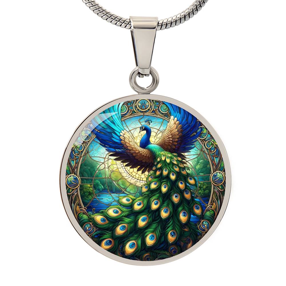 The Peacock Circle Pendant Necklace