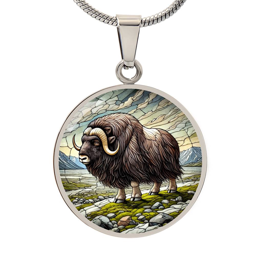 The Musk Ox Circle Pendant Necklace