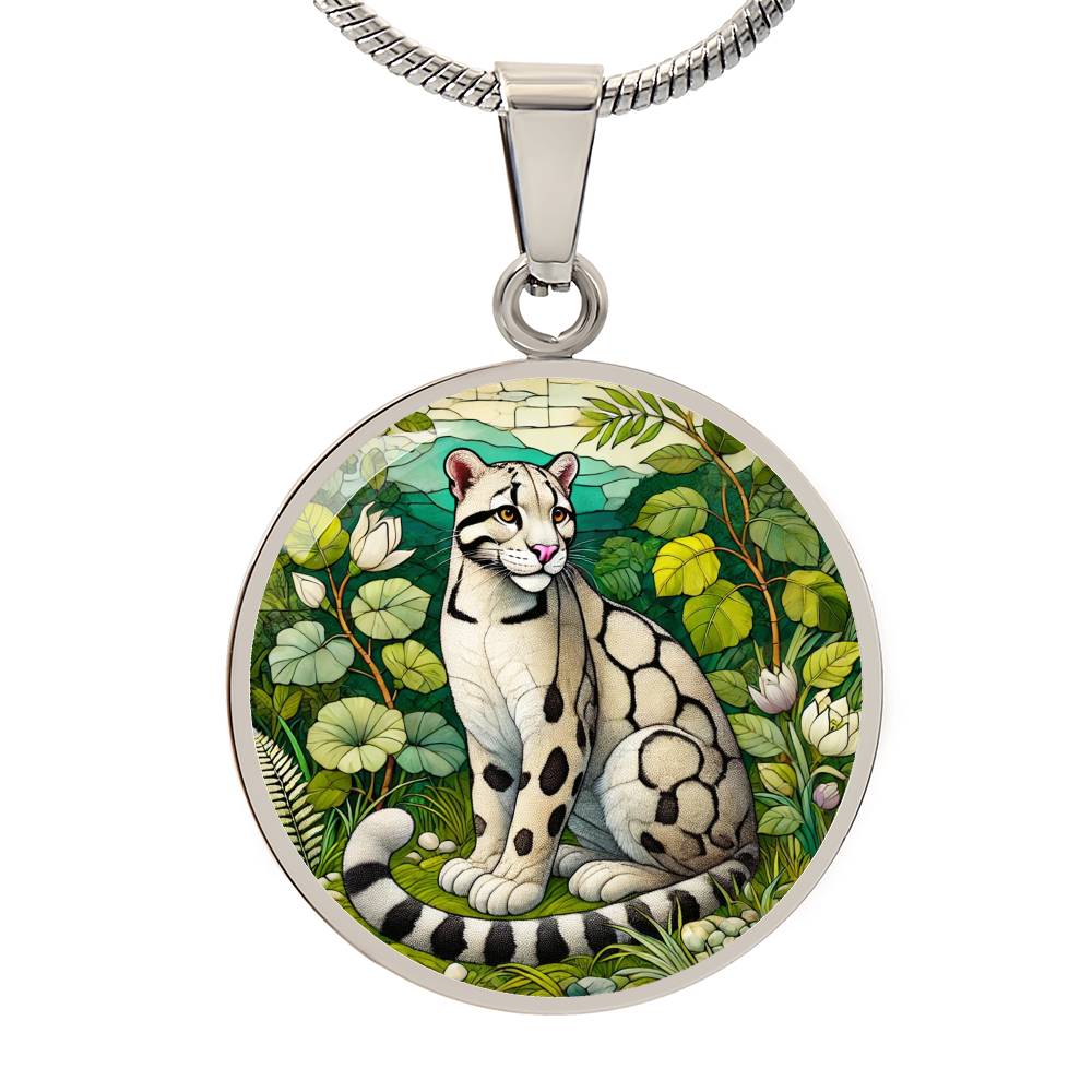 The Clouded Leopard Circle Pendant Necklace