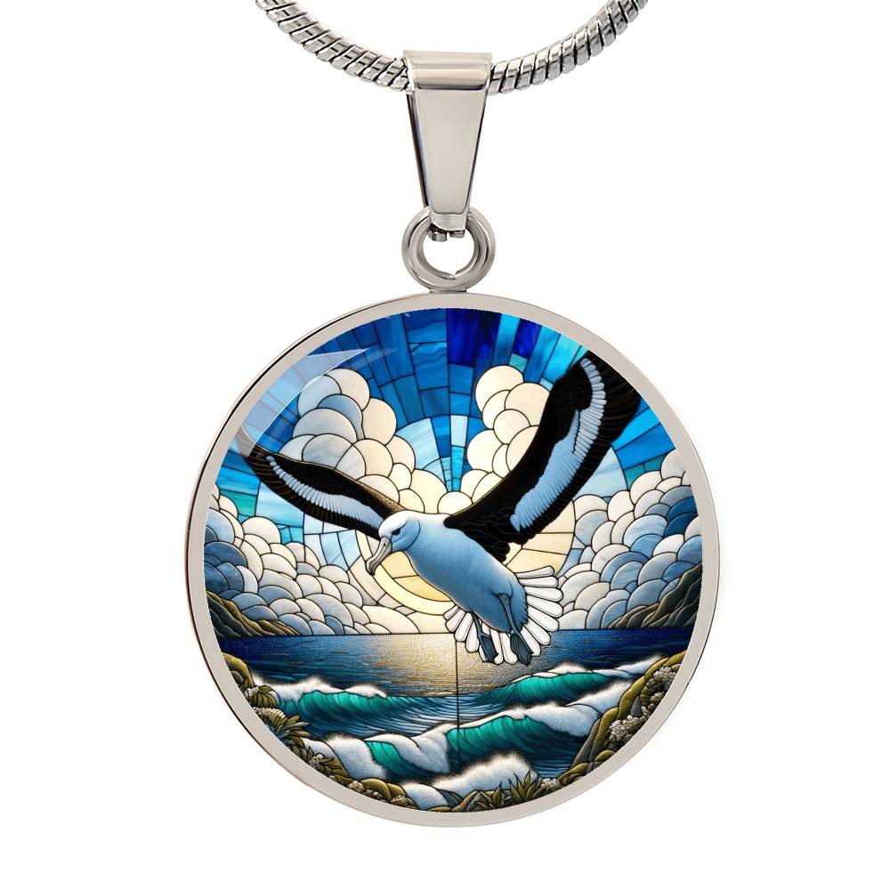 The Majestic Albatross Circle Pendant Necklace