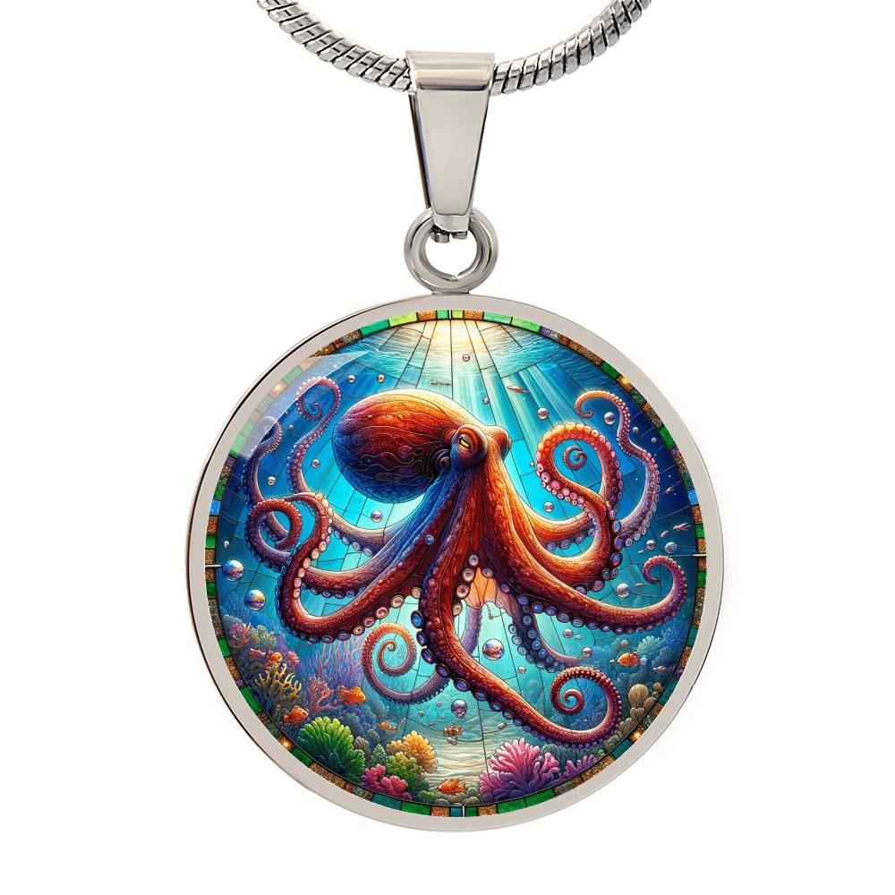 The Octopus Circle Pendant Necklace