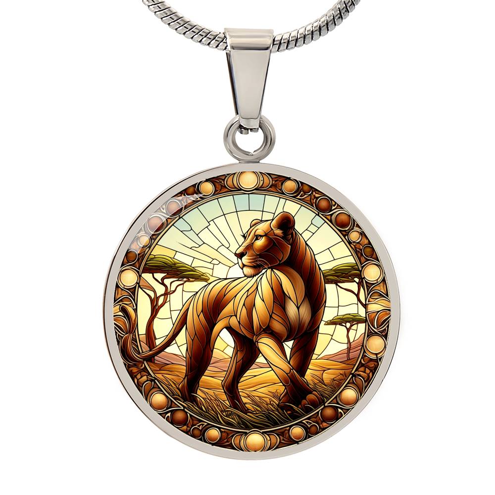 The Lioness Circle Pendant Necklace