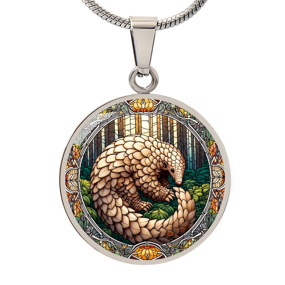 The Pangolin Circle Pendant Necklace