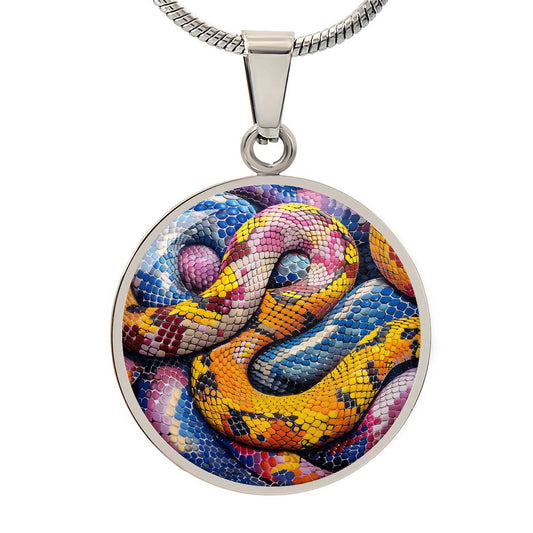 The Rainbow Serpent Circle Pendant Necklace