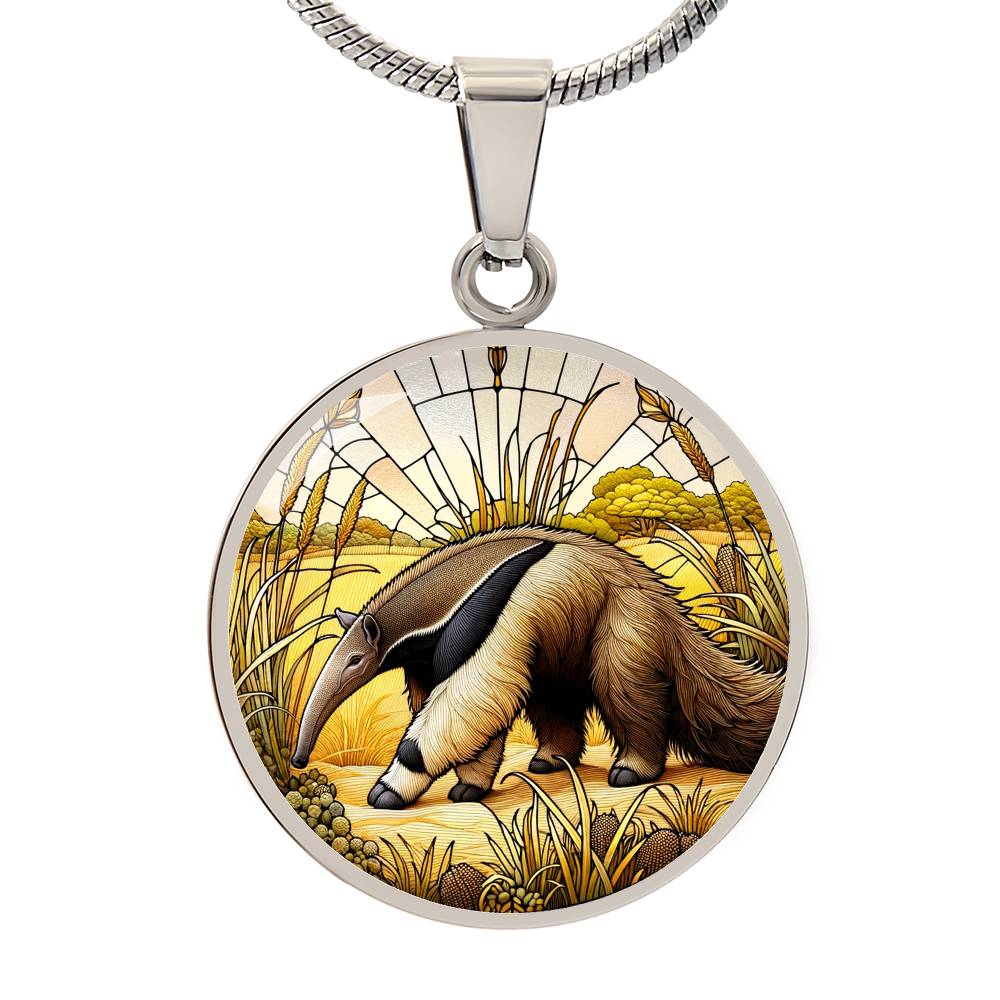 The Giant Anteater Circle Pendant Necklace