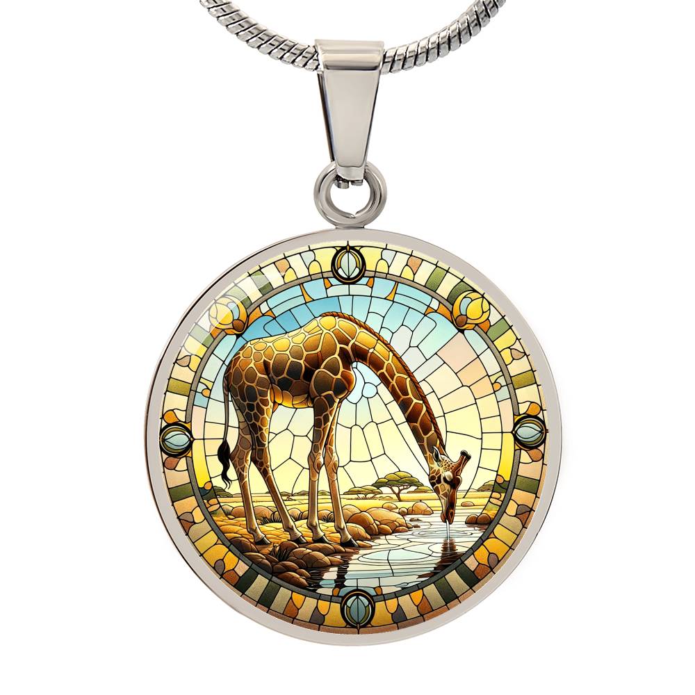 The Giraffe Circle Pendant Necklace