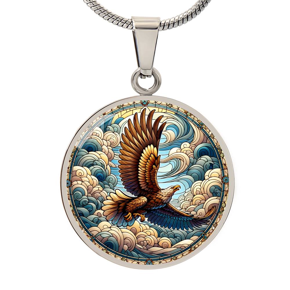 The Majestic Eagle Circle Pendant Necklace