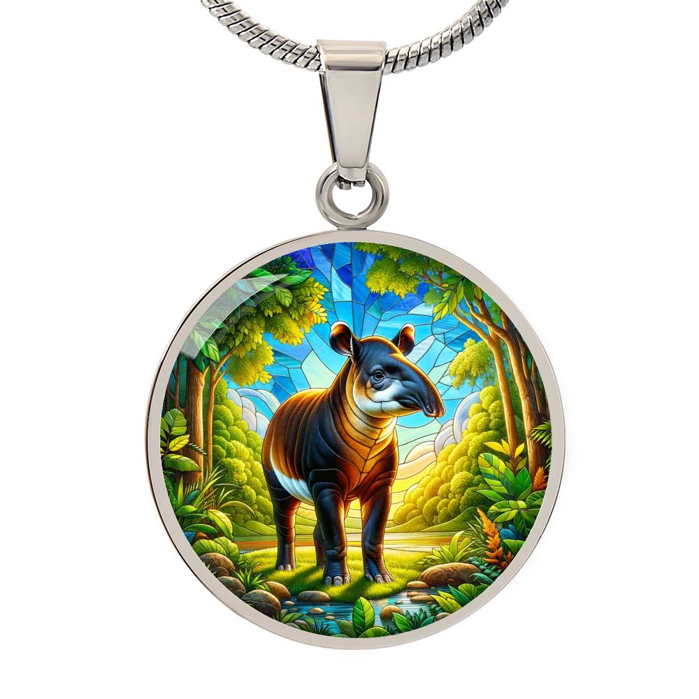 The Radiant Tapir Circle Pendant Necklace