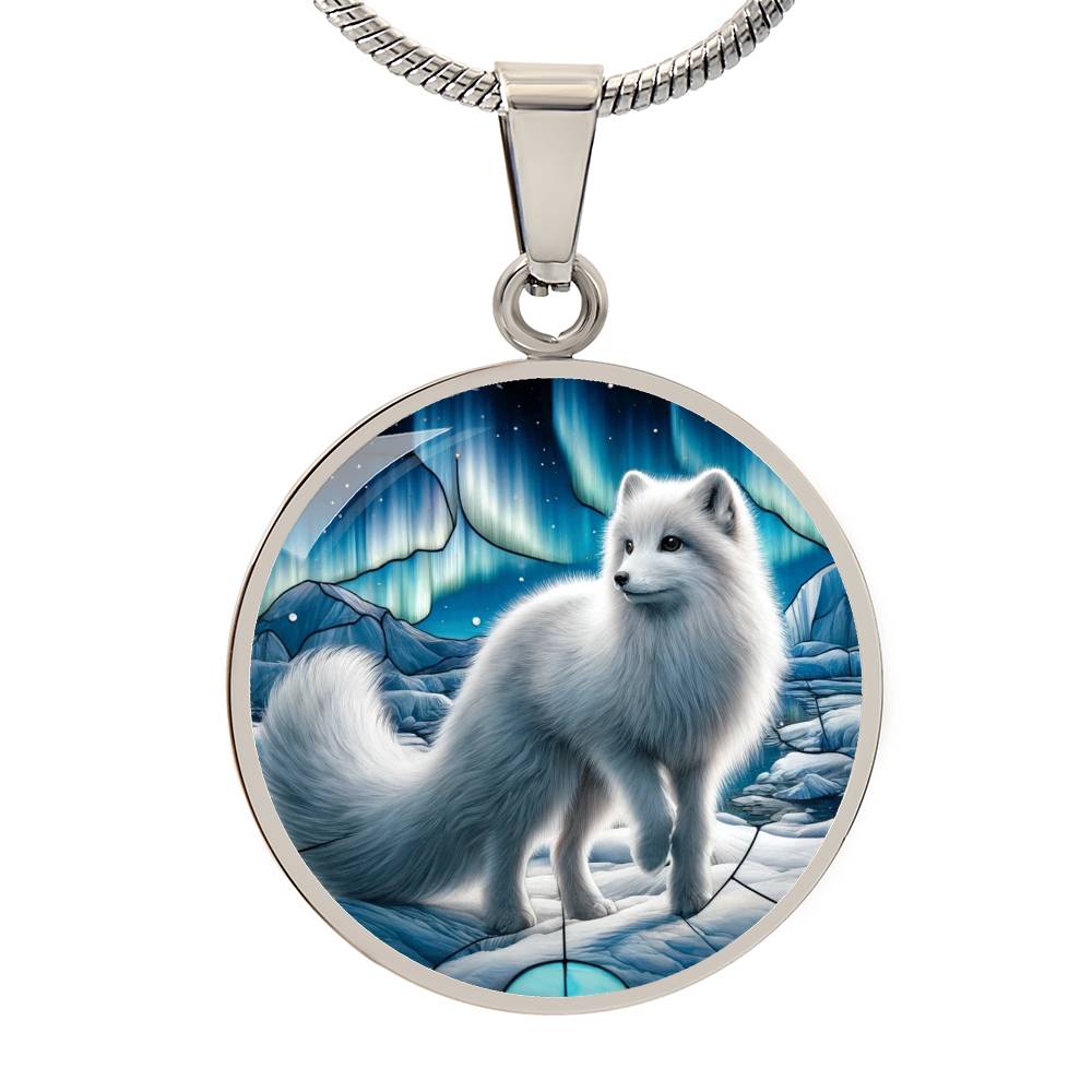 The Arctic Fox Aurora Circle Pendant Necklace