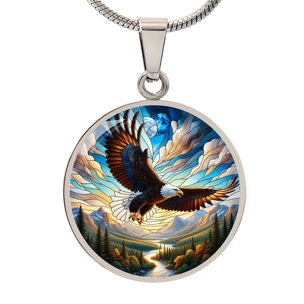 The Bald Eagle Circle Pendant Necklace