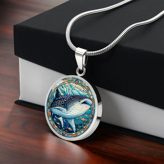 The Whale Shark Circle Pendant Necklace