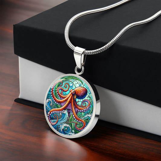 The Deep Sea Octopus Circle Pendant Necklace