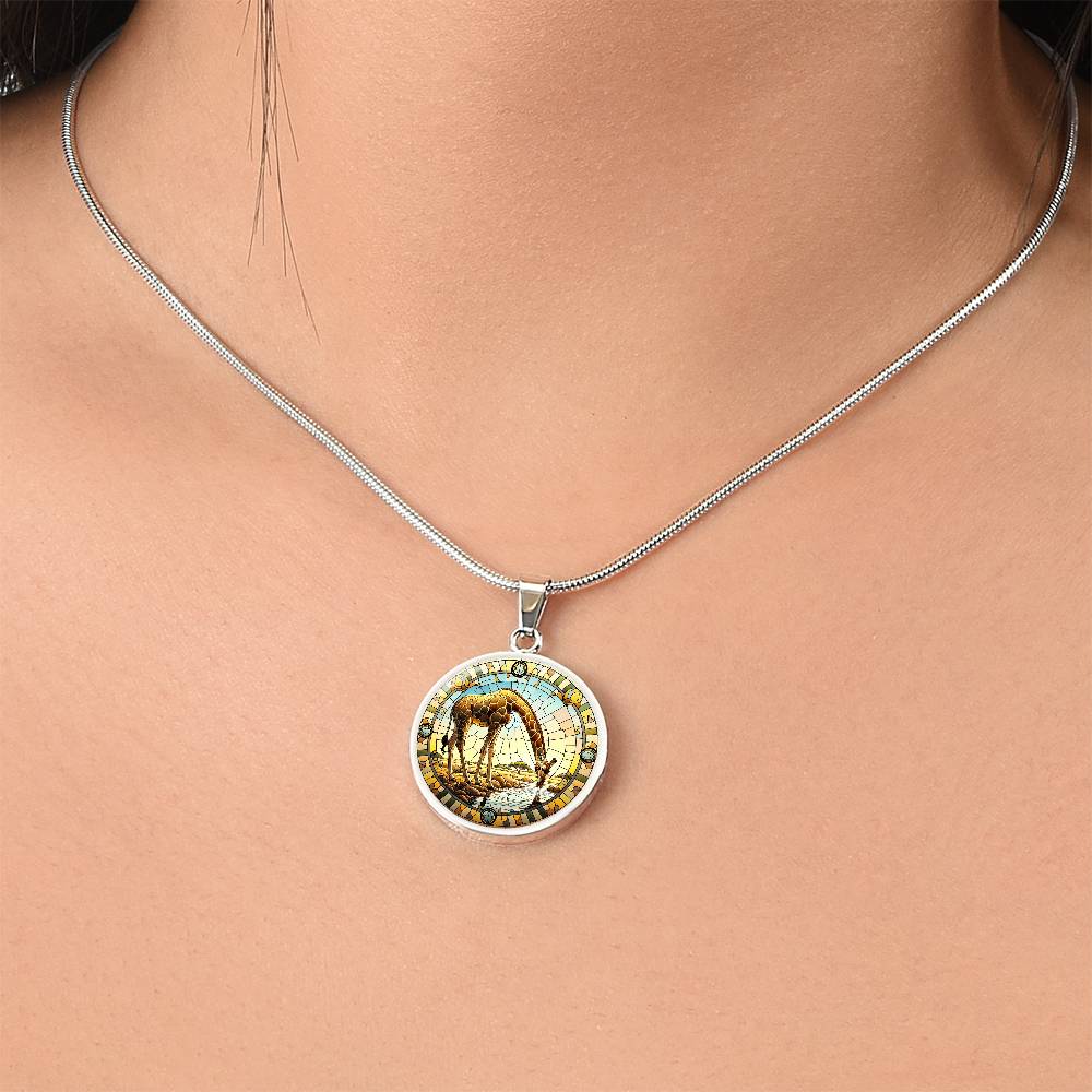 The Giraffe Circle Pendant Necklace