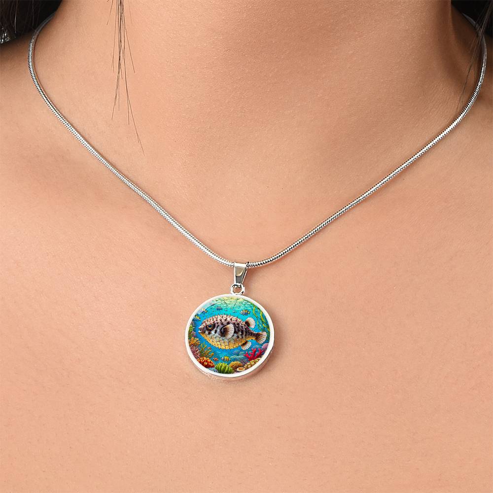 The Pufferfish Circle Pendant Necklace