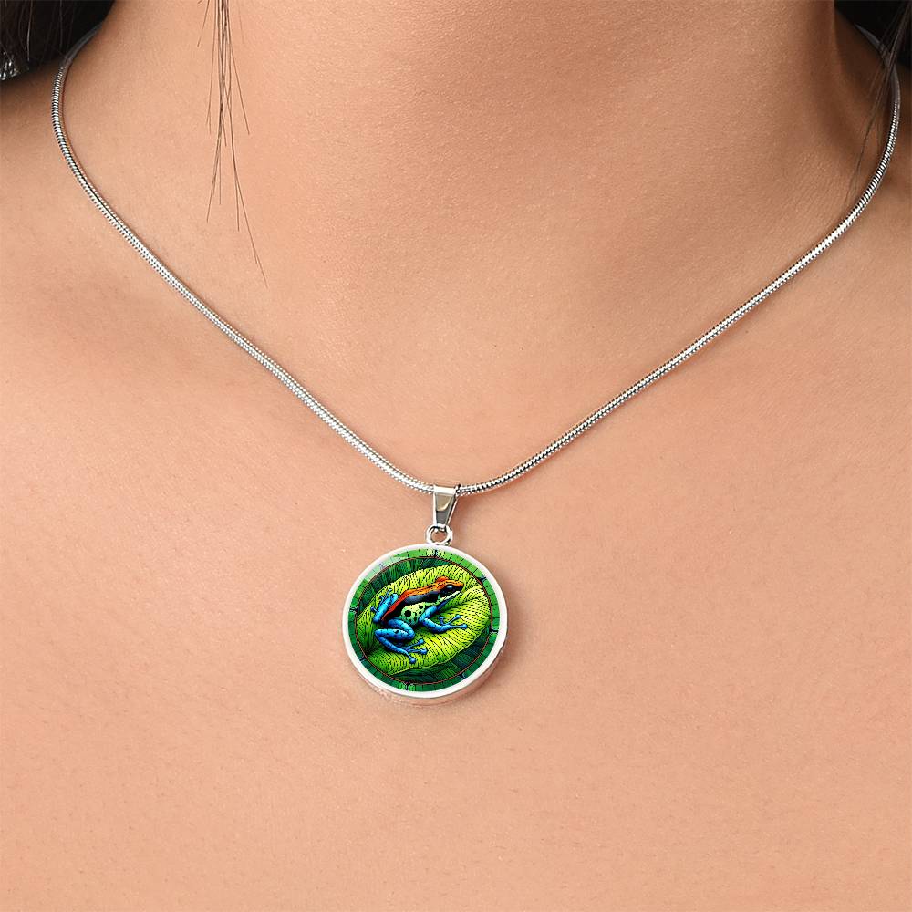 The Poison Dart Frog Circle Pendant Necklace