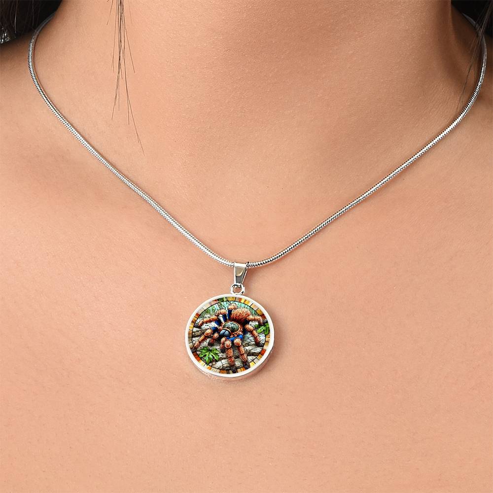 The Tarantula Spider Circle Pendant Necklace