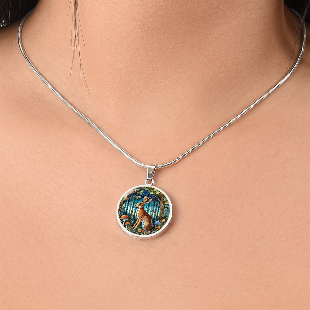 The Woodlands Hare Circle Pendant Necklace