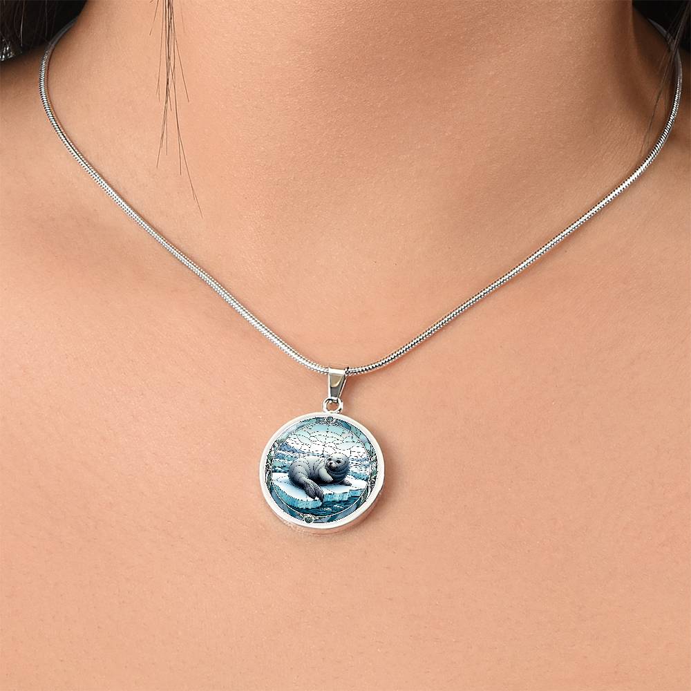 The Iceberg Seal Circle Pendant Necklace