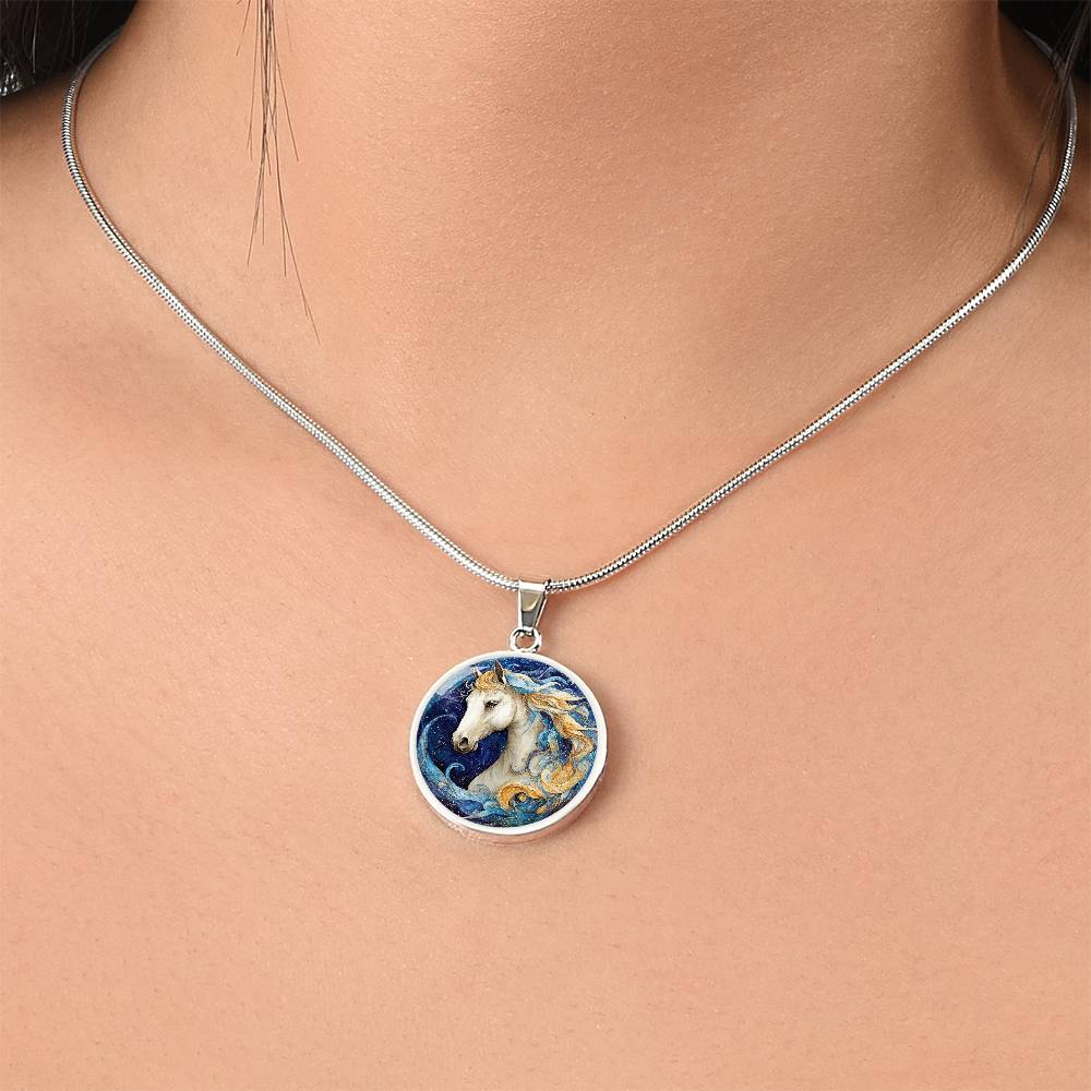 The Mystic Horse Circle Pendant Necklace