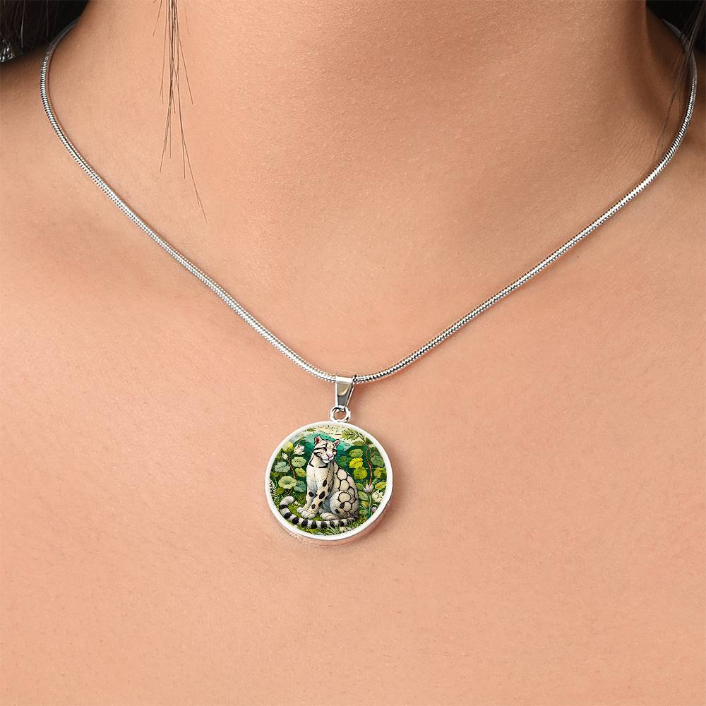 The Clouded Leopard Circle Pendant Necklace