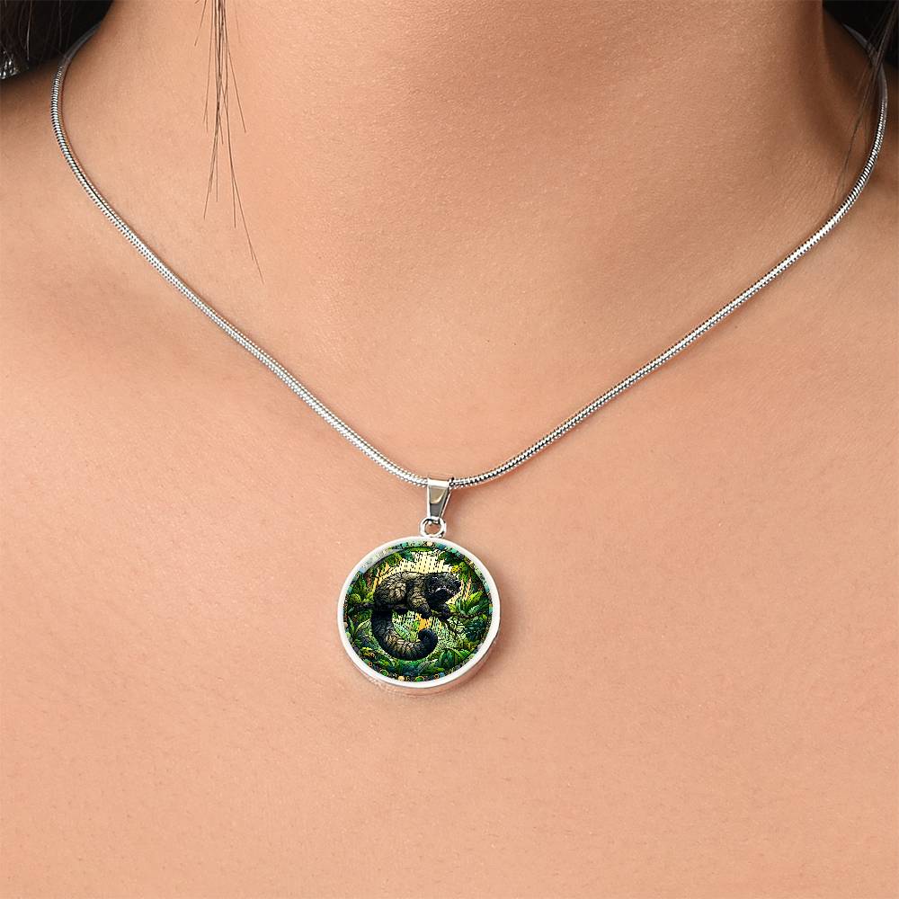 The Binturong Bearcat Circle Pendant Necklace